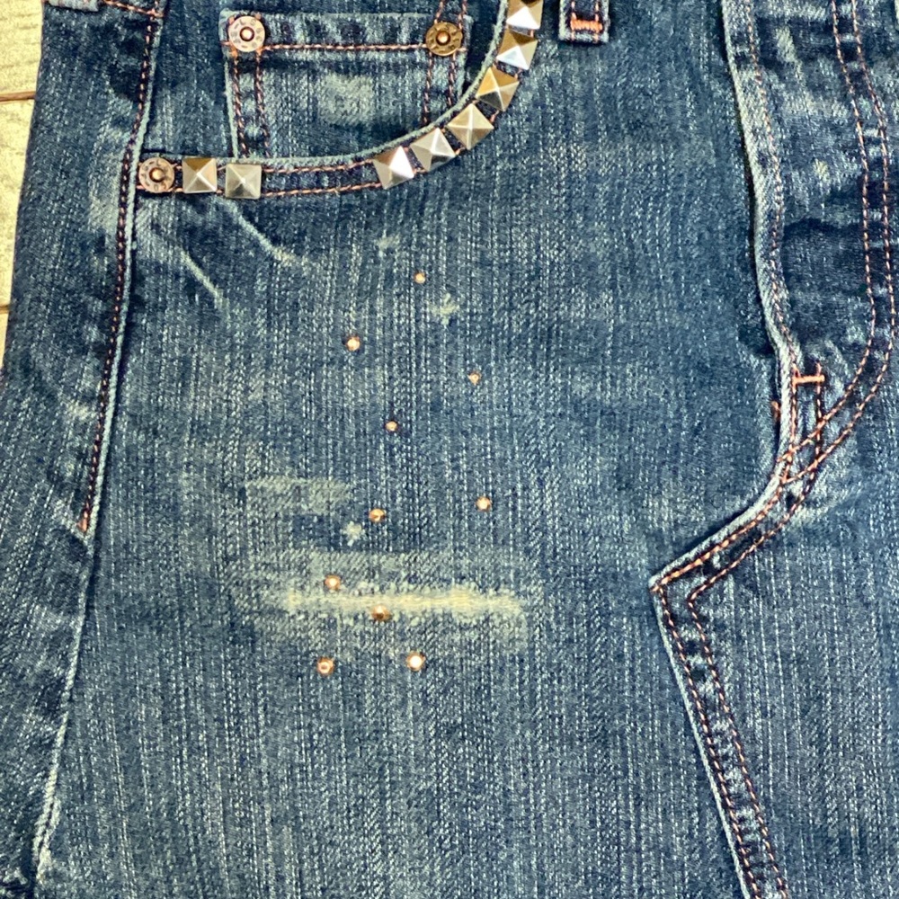 Levi’s Ltd Edition Denim Skirt Embellished Sz 1 - Picture 7 of 10
